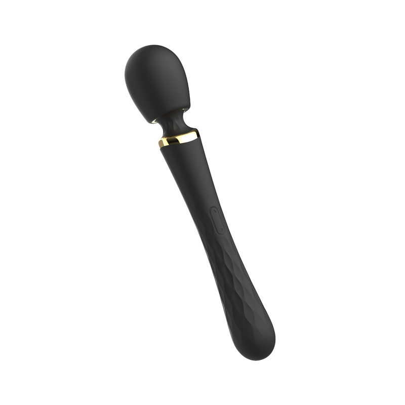 Varita vibratoria de doble cabeza negra
