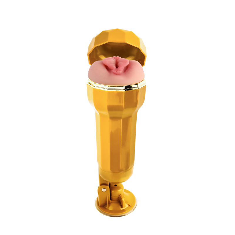 Cáscara de vagina realista de shell dorado