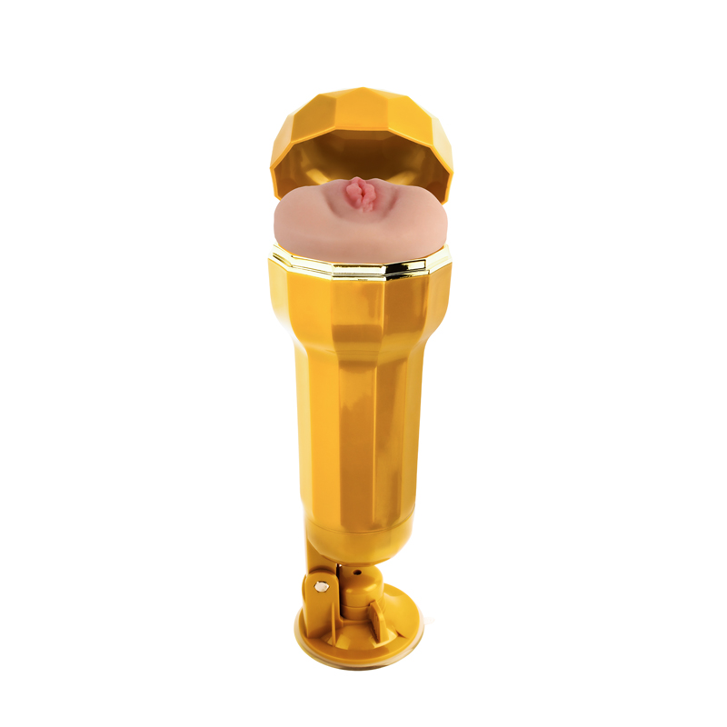 Cáscara de vagina realista de concha de oro
