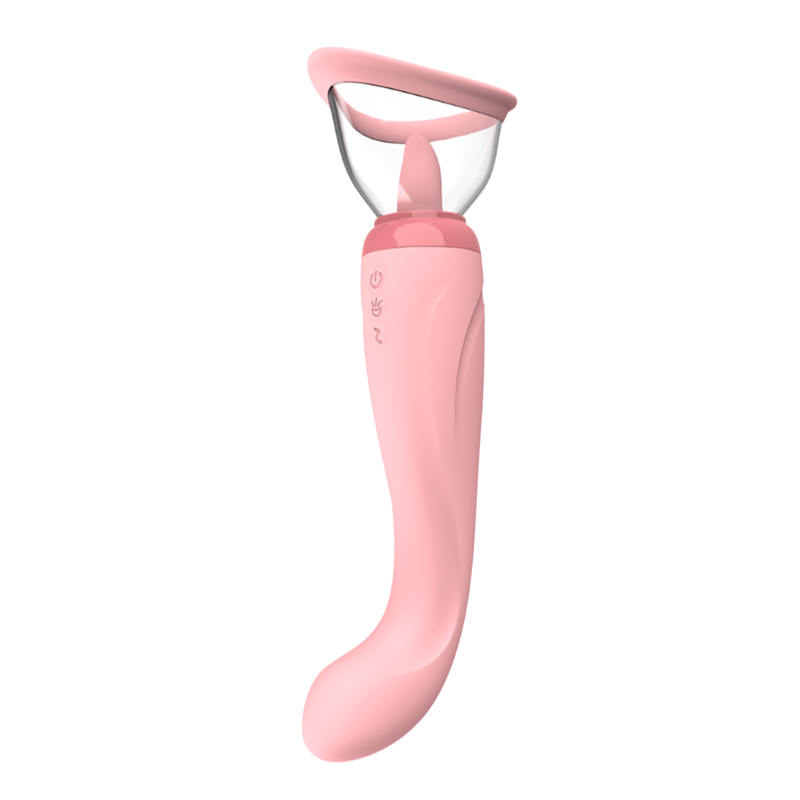 Lamiendo vibrador con bomba de chupación
