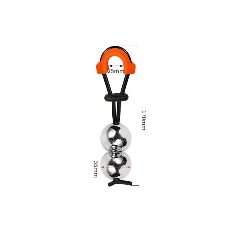 Ensanchador de pene de metal con doble bola (φ35 mm)