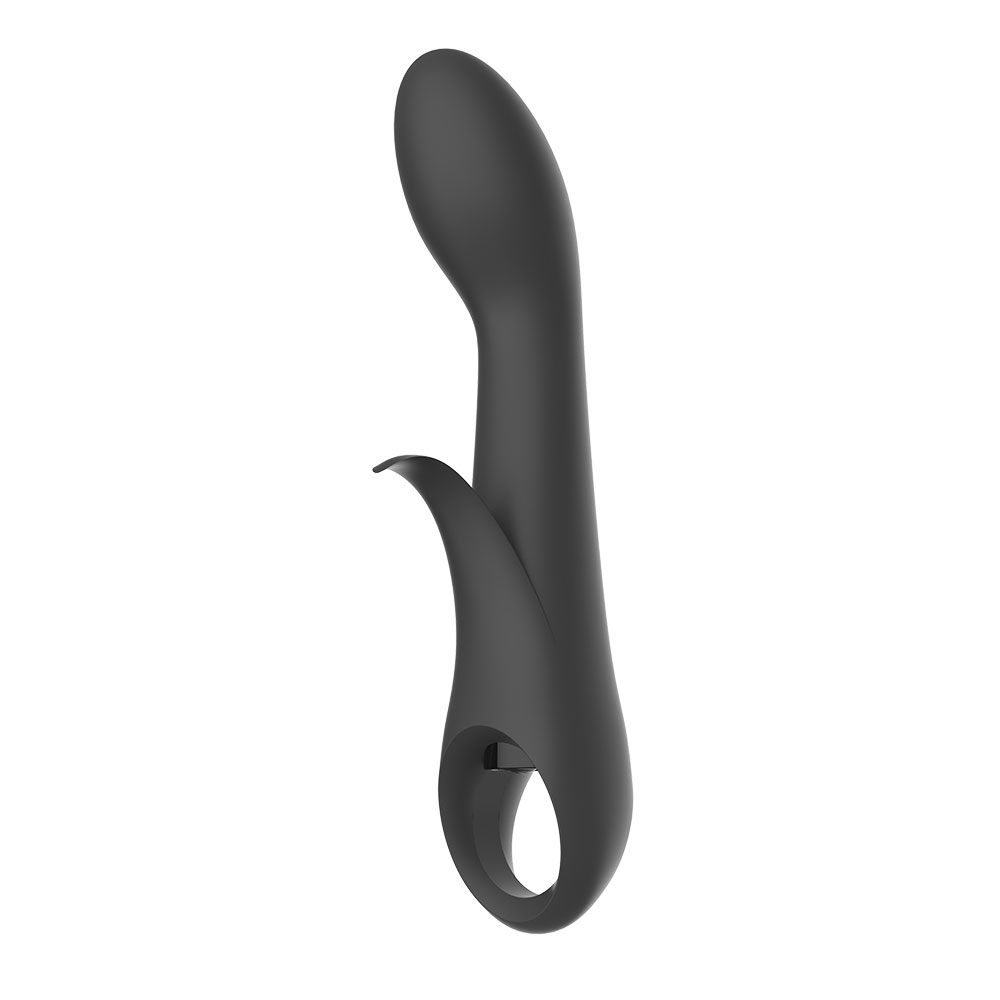 Potente vibrador de punto G recargable de silicona con lazo y conejo