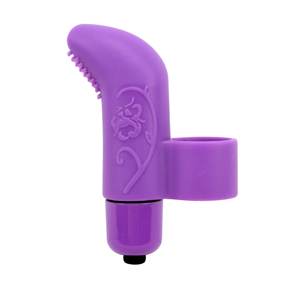 Vibrador de silicona para dedos con 7 potentes funciones de vibración, morado