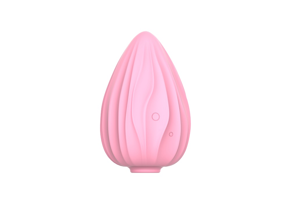 Vibrador con ventosa en forma de fresa rosa